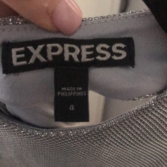 Express silver shimmer mini dress - Picture 3 of 6